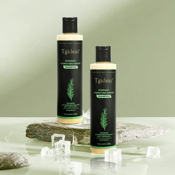 Keratina + Romero + Ortiga + Biotina - Champú Nutritivo y Regenerador para Cabello Grueso y Voluminoso (220 ml) - IdeasLabCo™