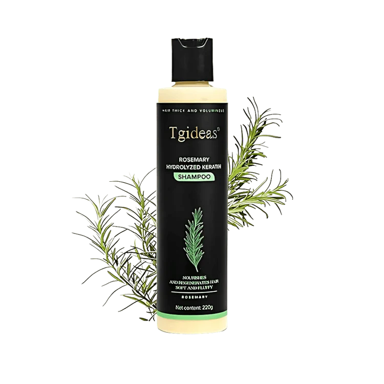 Keratina + Romero + Ortiga + Biotina - Champú Nutritivo y Regenerador para Cabello Grueso y Voluminoso (220 ml) - IdeasLabCo™