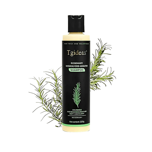 Keratina + Romero + Ortiga + Biotina - Champú Nutritivo y Regenerador para Cabello Grueso y Voluminoso (220 ml) - IdeasLabCo™